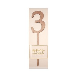 Number 3 Wood Cake Topper