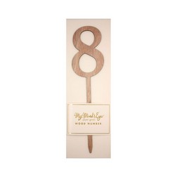 Number 8 Wood Cake Topper