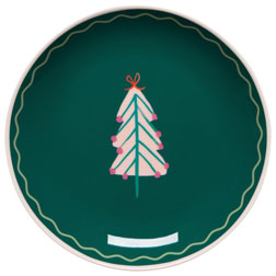 Glitzmas Dark Green Christmas Plate