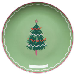 Glitzmas Green Christmas Plate
