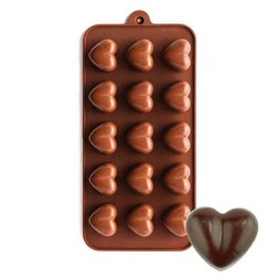 2pcs 15-slot Heart-shaped Chocolate Molds, Silicone Valentine's Day  Chocolate, Gummy And Candy Molds