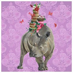 Rhino Cake Canvas Wall Art