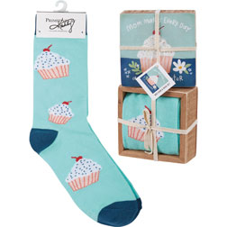 Mom Makes Sweeter Box Sign & Sock Set