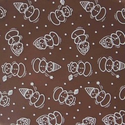 White Snowmen Chocolate Transfer Sheet