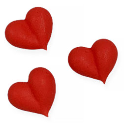 Tiny Red Hearts Icing Decorations