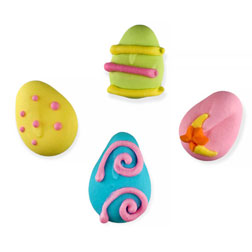 Tiny Stylized Easter Eggs Icing Decorations