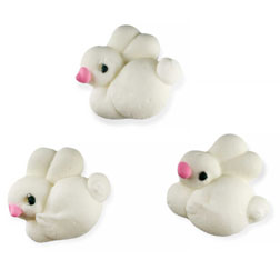 Mini White Bunnies Icing Decorations