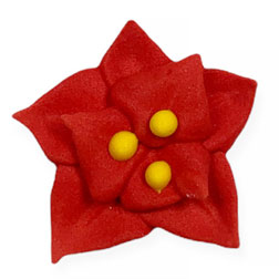 Mini Red Poinsettia Icing Decorations