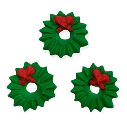 Tiny Christmas Wreath Icing Decorations