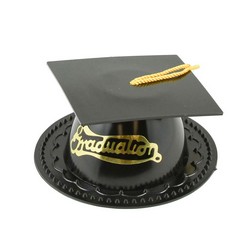  DecoPac Black Grad Cap with Tassels Cake Topper, Elegant Graduation  Hat Cake Decoration, Food Safe, Pack of 12 (22422) : Grocery & Gourmet Food