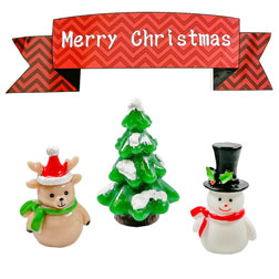 Merry Christmas 4pc Cake Topper Set