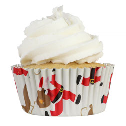 Santa and Sleigh Cupcake Liners