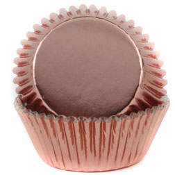 Metallic Rose Gold Foil Cupcake Liners