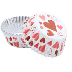 Red Hearts Cupcake Liners