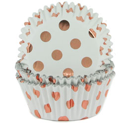 Rose Gold Polka Dot Cupcake Liners