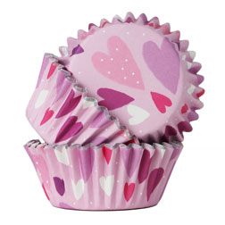 Pink Love Hearts Cupcake Liners