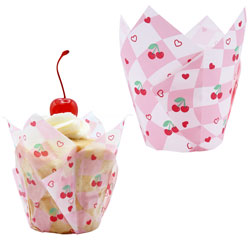 Checkered Cherries Tulip Liners