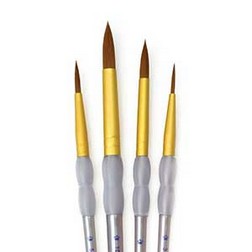 Brown Taklon Brush Round Set