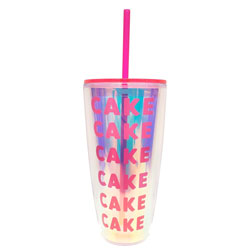 Holographic Cake Double-Wall Tumbler