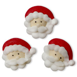 Mini Santa Face Icing Decorations