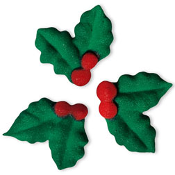 Mini Holly Icing Decorations