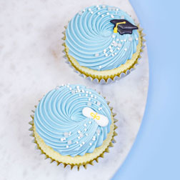 Black Mini Graduation Edible Cupcake Toppers
