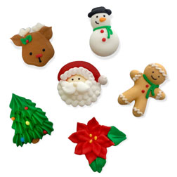 Assorted Christmas Icing Layons - Medium