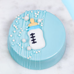 Blue Baby Bottle Icing Decorations