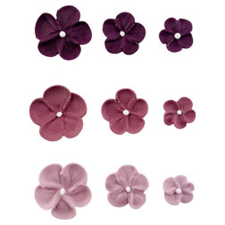 Burgundy Flower Icing Decorations
