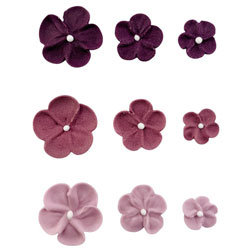 Burgundy Flower Icing Decorations