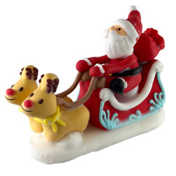 Edible Santa and Sleigh Cake Topper