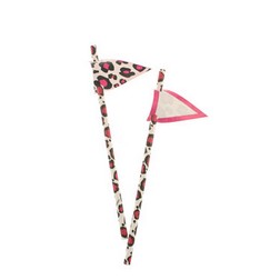 Pink Leopard Paper Straws