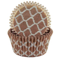 Gold Quatrefoil Standard Cupcake Liners