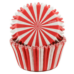 Red Stripes Cupcake Liners