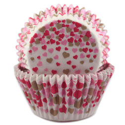 Falling Hearts Cupcake Liners