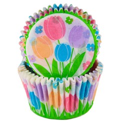 Spring Tulips Cupcake Liners