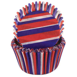 Red, White, & Blue Striped Standard Cupcake Liners
