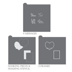 Love Letters Message and Frame Stencil Set