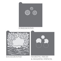 Day at the Beach Background Stencil Set