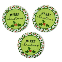 Merry Christmas Holly Edible Topper