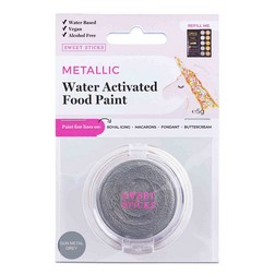 Gun Metal Grey Water Activated Food Paint