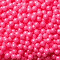 7mm Bright Pink Shimmer Sugar Pearls