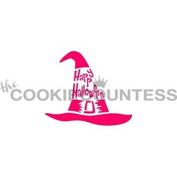 Happy Halloween Hat Cookie Stencil