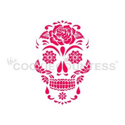 Rose Sugar Skull Cookie Stencil