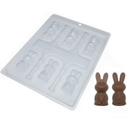 Mini Sitting Rabbit Three Part Chocolate Mold