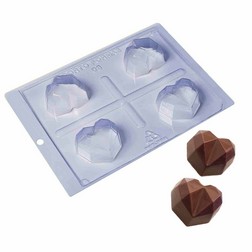 Small Diamond Heart Mold Three Part Chocolate Mold