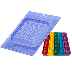 Square Pop It Three Part Chocolate Mold