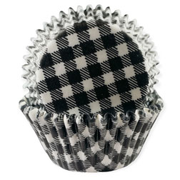 Black Gingham Cupcake Liners