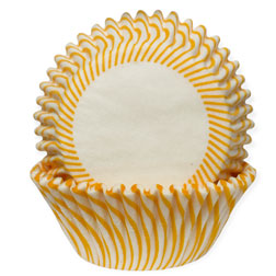 Yellow Striped Standard Cupcake Liners