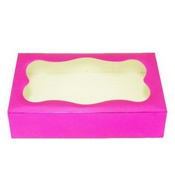 2 lb Magenta Foil Cookie Box with Window